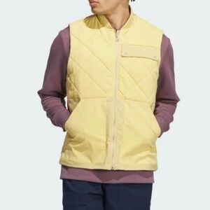 Adidas Men's Go-To Quilted DWR Full-Zip Vest Yellow XL